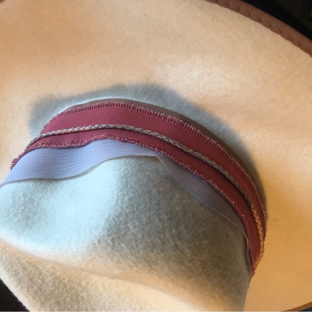 NWT 100% wool hat upcycled Western, boho, cowboy, Festival, beach,concert. - Picture 4 of 10